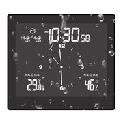 Smart Bathroom Clock SPA Temperature Humidity Meter IP65 Waterproof LCD Home Desktop Timer Analog Display Count Down Limit Alarm