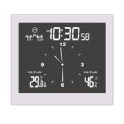 Smart Bathroom Clock SPA Temperature Humidity Meter IP65 Waterproof LCD Home Desktop Timer Analog Display Count Down Limit Alarm