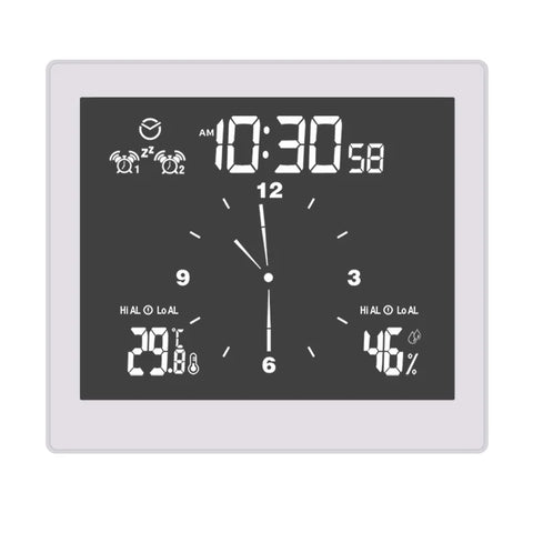Smart Bathroom Clock SPA Temperature Humidity Meter IP65 Waterproof LCD Home Desktop Timer Analog Display Count Down Limit Alarm