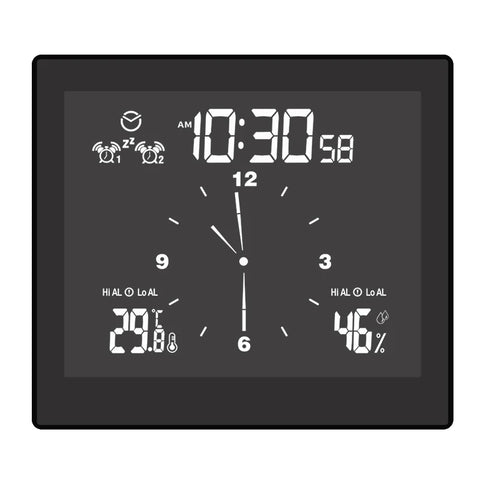 Smart Bathroom Clock SPA Temperature Humidity Meter IP65 Waterproof LCD Home Desktop Timer Analog Display Count Down Limit Alarm