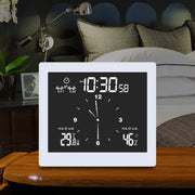 Smart Bathroom Clock SPA Temperature Humidity Meter IP65 Waterproof LCD Home Desktop Timer Analog Display Count Down Limit Alarm