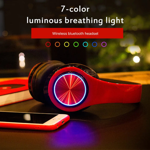 Headsets Gamer Headphones Blutooth Surround Sound Stereo Wireless Earphone USB With MicroPhone Colourful Light PC Laptop Headset