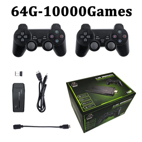 Video Game Console 2.4G Double Wireless Controller Game Stick 4K 20000 Games 64 128GB Retro Games for PS1/GBA Boy Christmas Gift