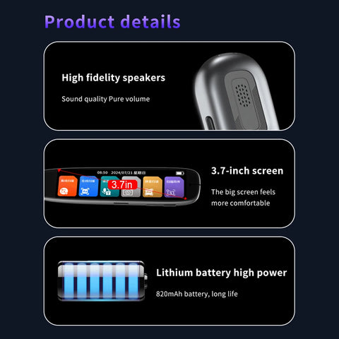 Translation Pen 142 Languages Smart Scanner Translator Pen Recording Pen Scanning Point Reading for Teacher Student