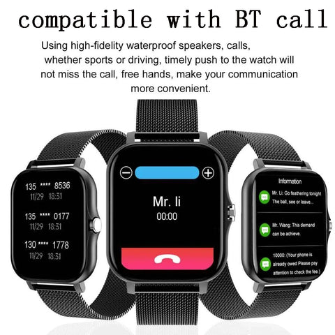 Smart Watch, Wireless Call/Dial, Multiple APP Reminders, Suitable for Men and Women, Sports Watch, Compatible with IPhone/Andrio