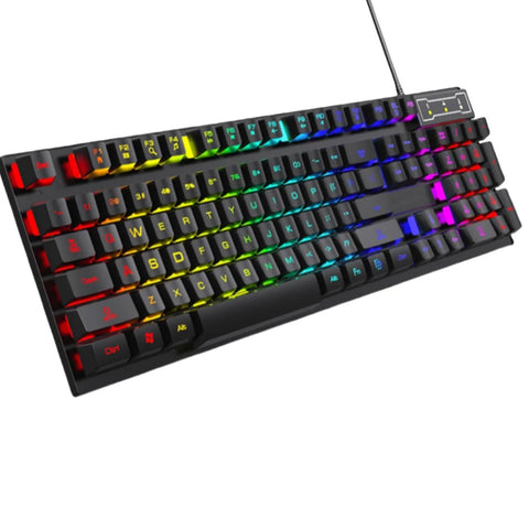 104 key Backlit Computer Keyboard Waterproof Gaming Keyboard Backlit Ergonomics Colorful Mechanical Feel Keyboard And Mouse Set