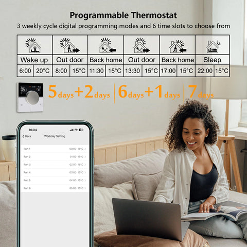WiFi Smart Home Thermostat Weekly Program for Electric Floor Heating Water/Gas Boiler Temperature Remote Controller