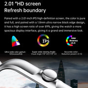 2025 2.01'' Smart Watch Bluetooth Call Play Music Smartwatch Fitness Clock Sport Waterproof Watches for Men Women iPhone Android