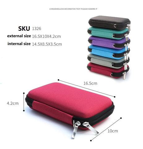 External Hard Drive Case Bag Electronics Accessories Organizer Bag 2.5 Inch Hard Drive,For Estern Digital/Toshiba/Seagate