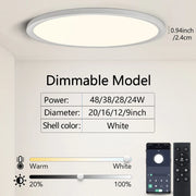 Smart Led Ceiling Lights 20Inch Large APP Remote Control Dimmable Ultra thin Smart Lamp For Living Room Bedroom Led Lights