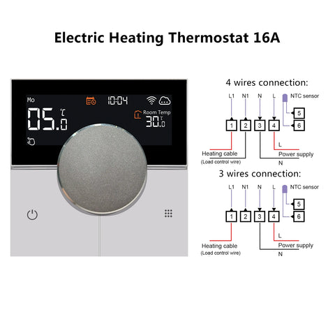 WiFi Smart Home Thermostat Weekly Program for Electric Floor Heating Water/Gas Boiler Temperature Remote Controller