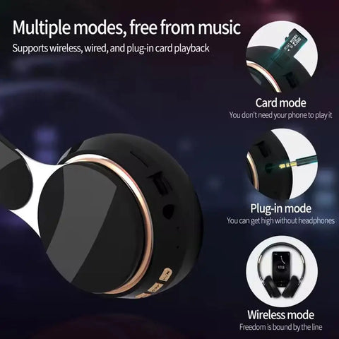 Bluetooth 5.0 Headsets Gaming Headphones Three Mode Wireless Earphones Noise Reduction Music Headsets For IPhone Android Windows