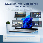 Laptop Computer 14.1" 12GB RAM 1TB 2TB SSD Windows 11 Notebook Office Learn Recreation Entertainment Portable Laptops