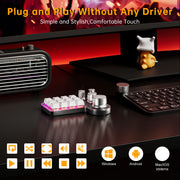 Programmable Macro Keyboard 12-Keys 4 Knob Gaming Keypad with USB Wired+BT Dual Mode Multi-Purpose Shortcut Custom Keypad