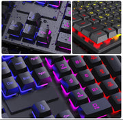 104 key Backlit Computer Keyboard Waterproof Gaming Keyboard Backlit Ergonomics Colorful Mechanical Feel Keyboard And Mouse Set