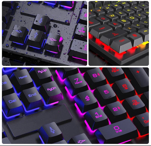 104 key Backlit Computer Keyboard Waterproof Gaming Keyboard Backlit Ergonomics Colorful Mechanical Feel Keyboard And Mouse Set