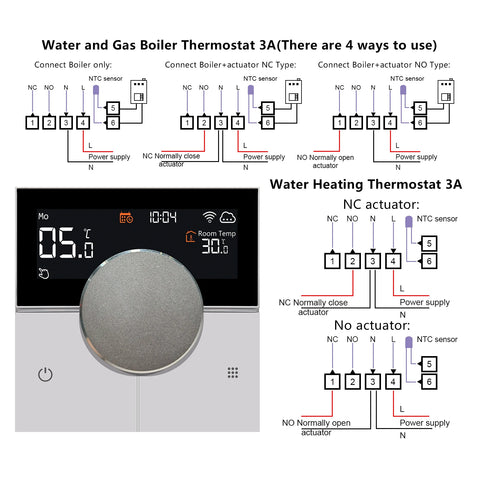 WiFi Smart Home Thermostat Weekly Program for Electric Floor Heating Water/Gas Boiler Temperature Remote Controller