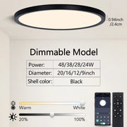 Smart Led Ceiling Lights 20Inch Large APP Remote Control Dimmable Ultra thin Smart Lamp For Living Room Bedroom Led Lights